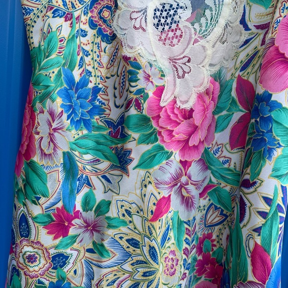 Victoria Secret Gold Label Floral Chemise Nighty 1990’s Y2K medium Rare - Picture 4 of 6